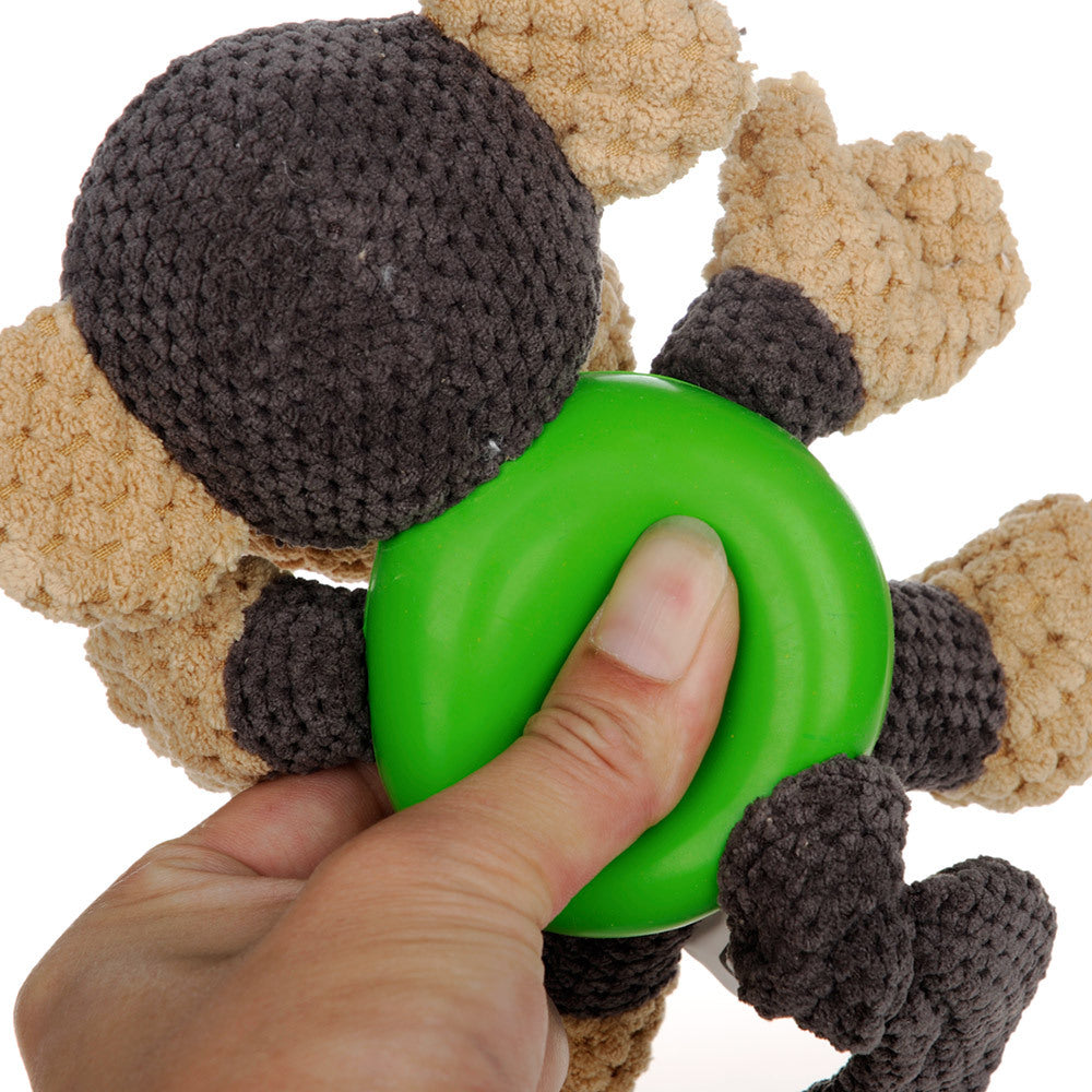 Dog Plush Chew Toy with Squeaker, Flannelette & Rubber