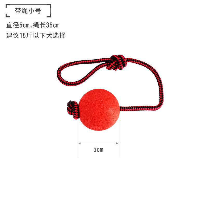 Durable Rubber Chew Ball for Dogs with Rope Option