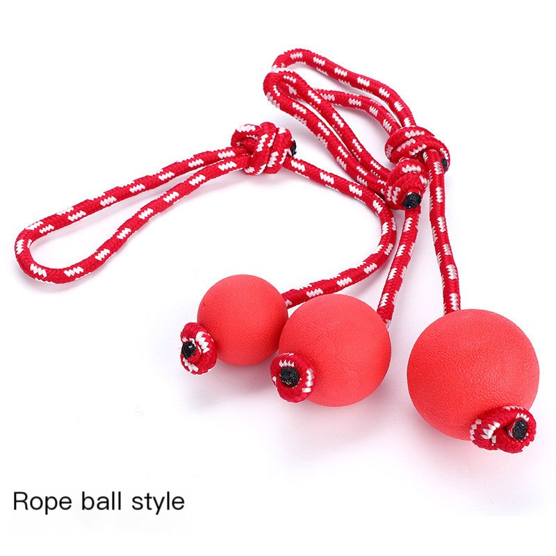 Durable Rubber Chew Ball for Dogs with Rope Option