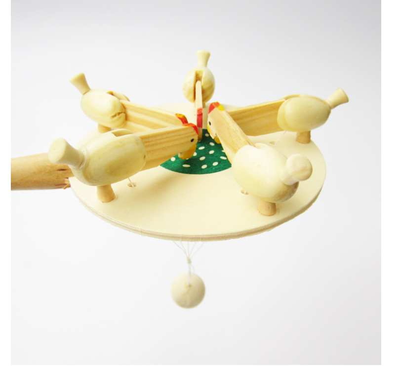 Wooden Toy Chicken Eating Rice