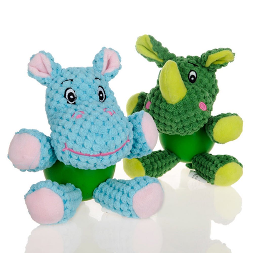 Dog Plush Chew Toy with Squeaker, Flannelette & Rubber