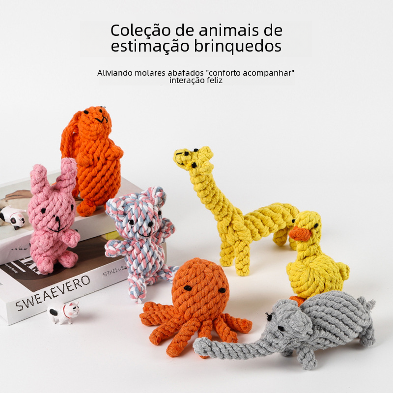 Durable Rope Chew Toy for Dogs, Animal Shapes
