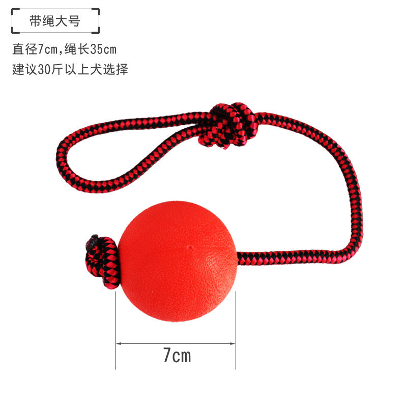 Durable Rubber Chew Ball for Dogs with Rope Option