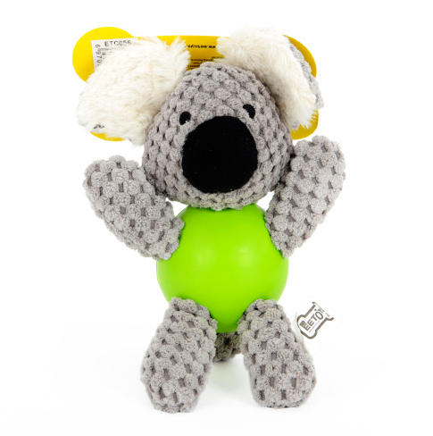 Dog Plush Chew Toy with Squeaker, Flannelette & Rubber