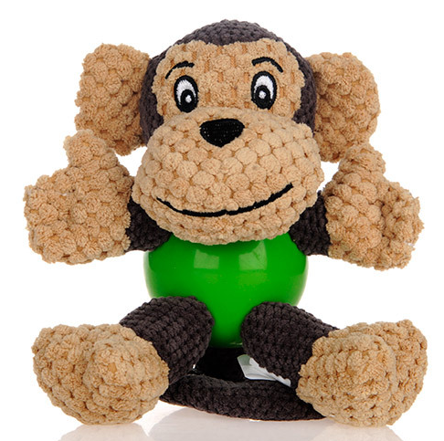 Dog Plush Chew Toy with Squeaker, Flannelette & Rubber