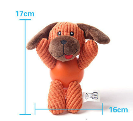 Dog Plush Chew Toy with Squeaker, Flannelette & Rubber