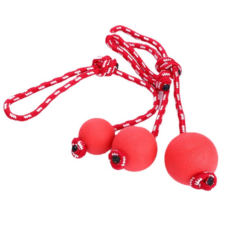 Durable Rubber Chew Ball for Dogs with Rope Option