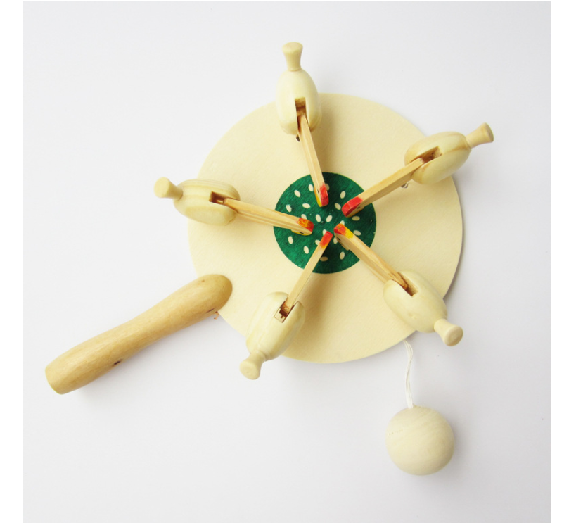 Wooden Toy Chicken Eating Rice